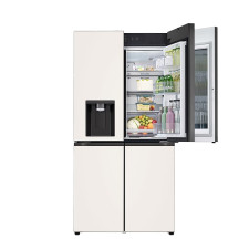 LG 디오스 오브제컬렉션 STEM 얼음정수 냉장고(노크온 매직스페이스, 베이지/베이지) 820L 음성인식
